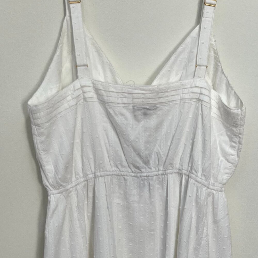 Nautica Womens Tiered Sleeveless Ruffle Midi Dress in Bright White Size L - Picture 5 of 12